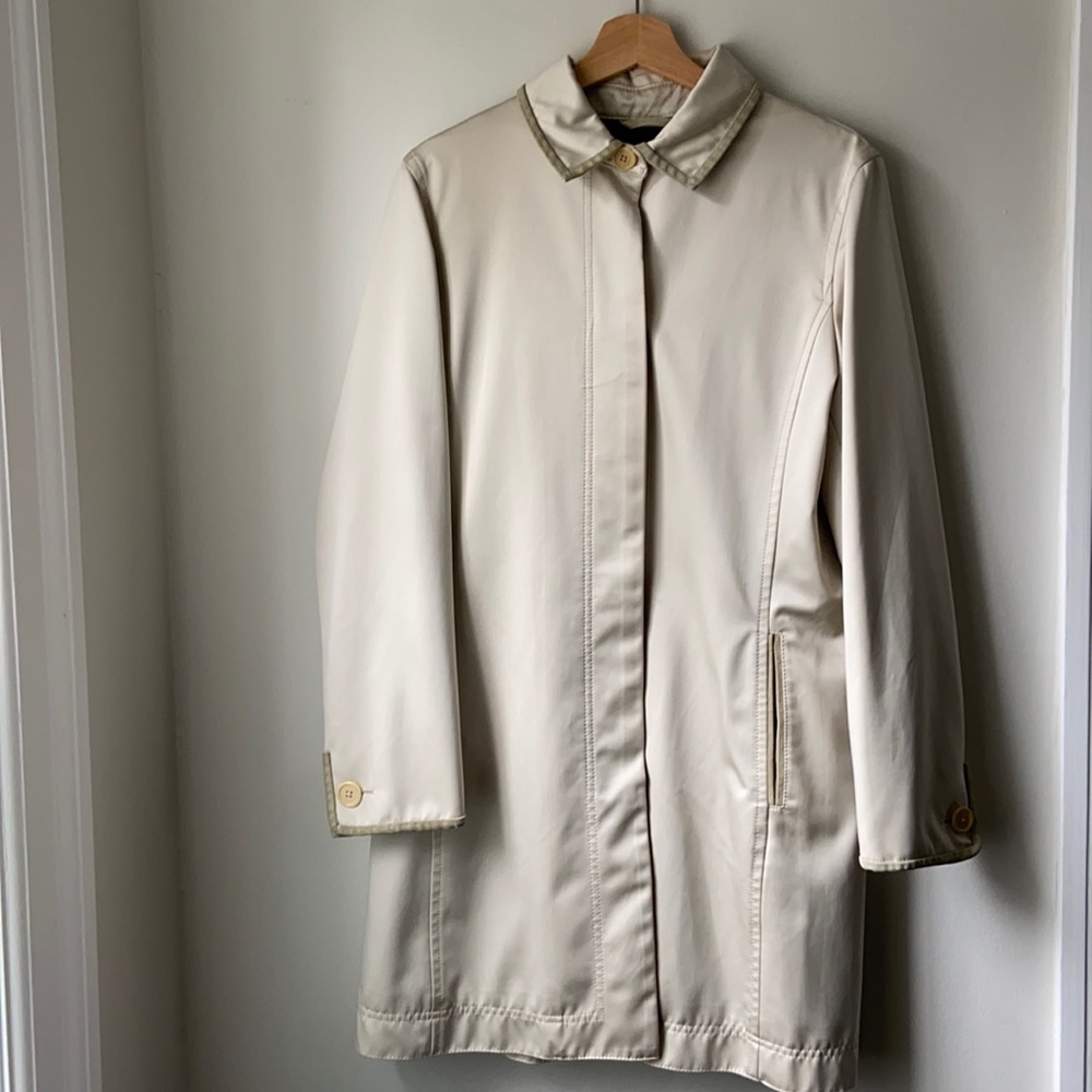 Coach jacket with leather trim